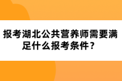 报考湖北公共营养师需要满足什么报考条件？